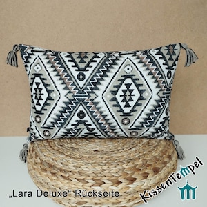 Elegante kussenhoes "Lara", oosters bankkussen in Turkse kilim-look, optioneel met kwastjes, alle maten, boho, paasdecoratie, lentedecoratie