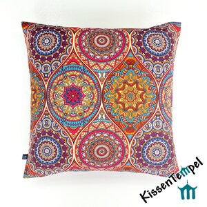 Orientalischer KissenBezug *Marrakesch rot*; opt. mit Quasten, rot, orange, gelb, türkis, Sofakissen, Bohokissen, DekoKissen
