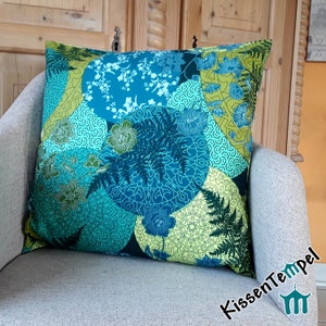 Sofa cushion "Mandala Petrol" in Asian style, all sizes, cushion cover, filigree round mandalas, blue green turquoise petrol mint, spring decoration
