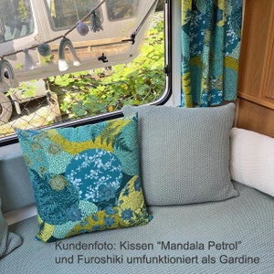 SofaKissen Mandala Petrol im Asia-Style, alle Größen, Kissenbezug, filigrane runde Mandalas, blau grün türkis petrol mint, Frühlingsdeko Bild 10