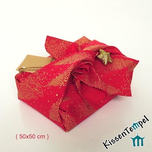 Involucro regalo natalizio rosso, Furoshiki, involucro di stoffa rossa per albero di Natale, carta da regalo natalizia in tessuto, confezione regalo, decorazioni natalizie