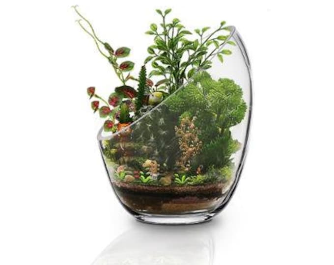 Geometric Terrarium, Slanted Terrarium, Wedding Centerpiece, Glass