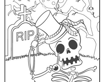 Halloween Adorable Colouring Pages Digital Download-40Pages