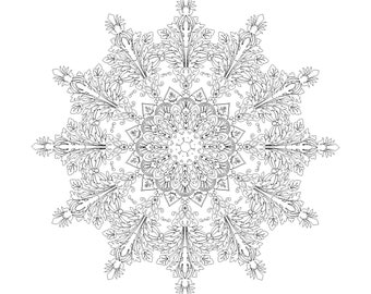 Mandala Flowers 2 Colouring Pages Digital Download-20 Pages