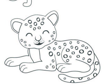 Alphabet with Animals Colouring Pages Digital Download=26 Pages