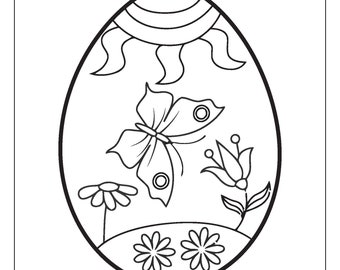 Easter Egg Colouring Pages Digital Download-20 Pages