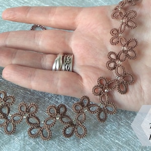 Tatting Butterfly Lace Necklace Pattern. Tatted Choker PDF Tutorial For Intermediate Shuttle And Needle Tatters Jewelry Making Instructions