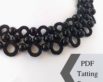 Schema per collana girocollo in pizzo con perline, gioielli per principianti (tutorial PDF)