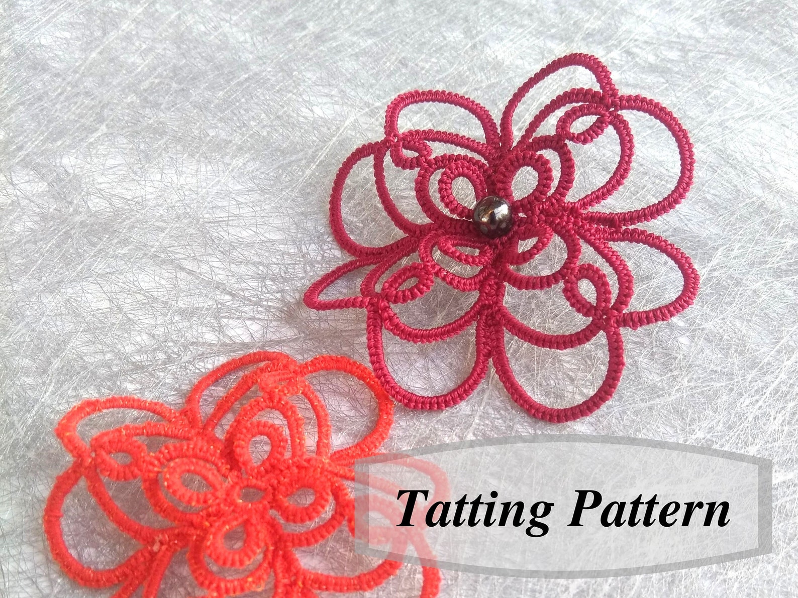 Flower tatting pattern PDF. Tutorial for floral lace motif. Etsy España