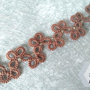 Shuttle Tatting Bracelet Pattern. Tatted Jewelry Tutorial For Skilled Tatters. PDF Instructions For Choker Necklace Gift For Sister Mum
