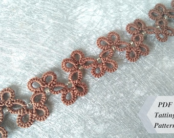 Shuttle Tatting Bracelet Pattern, Tatted Jewelry Tutorial (PDF)
