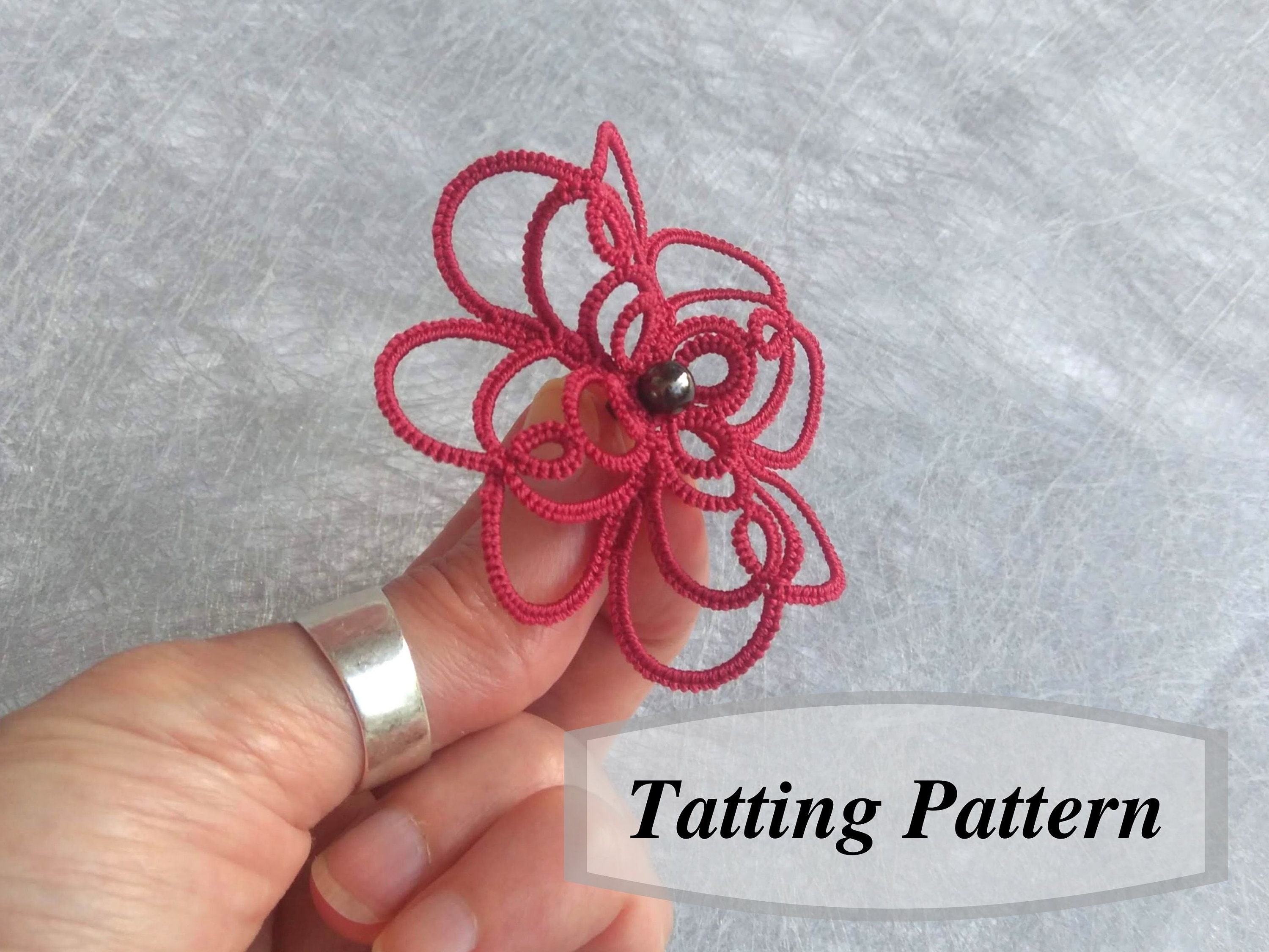 Flower tatting pattern PDF. Tutorial for floral lace motif. Etsy