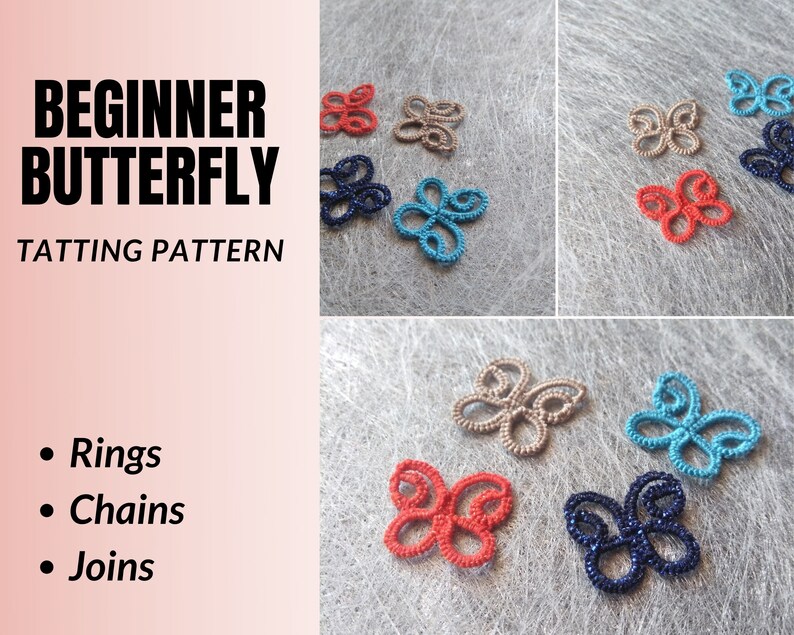 Small Butterfly Tatting Pattern Tutorial for Beginner Shuttle Etsy