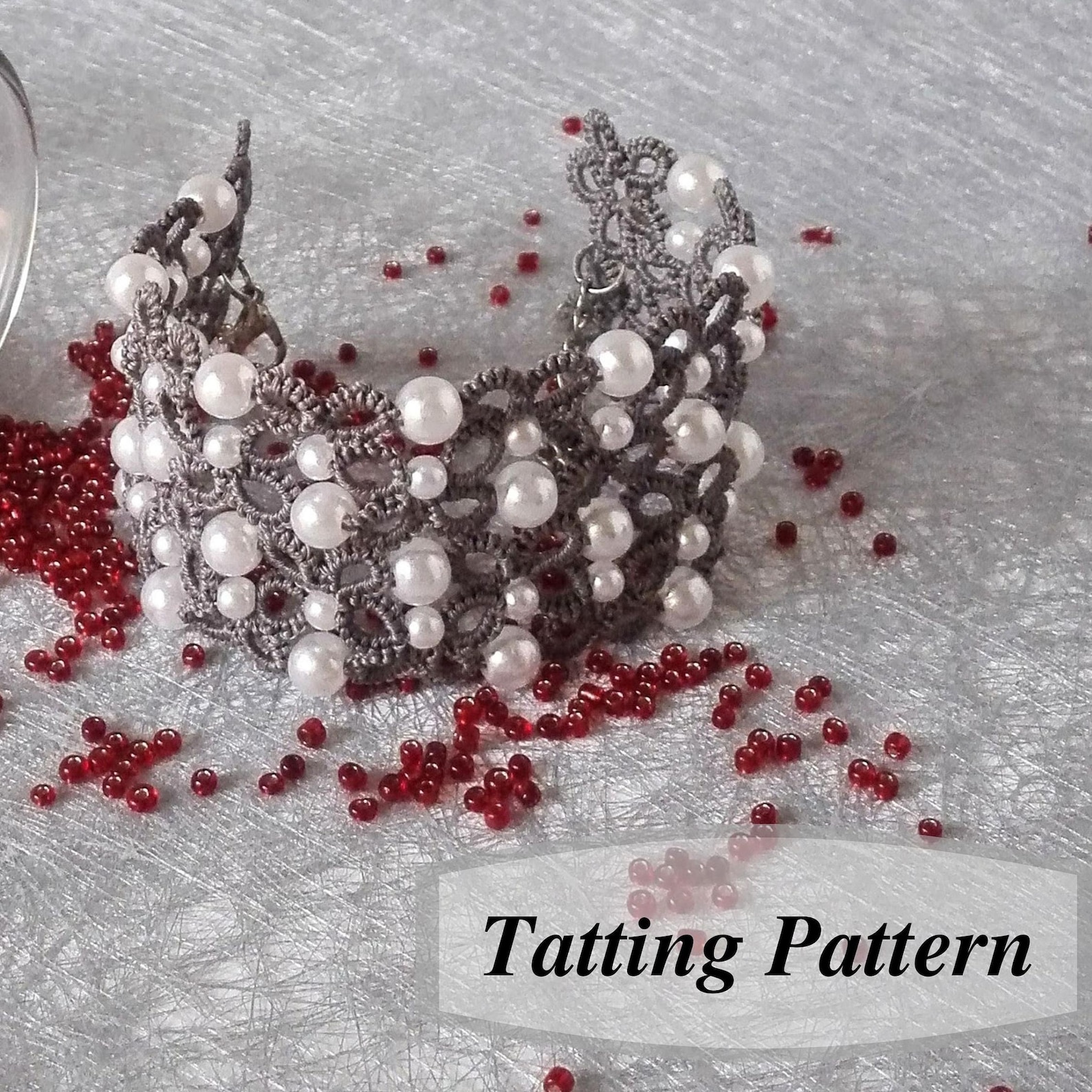 Cuff Pattern Tal Beaded Lace Cuff & Choker Tatting Pattern (PDF) - Etsy