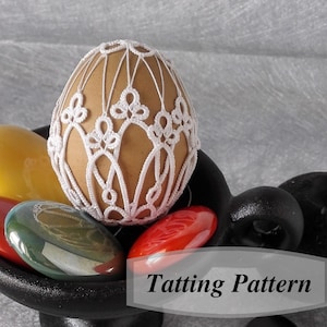 Easter Egg Cover Tatting Pattern, Tutorial For Intermediate Shuttle And Needle Tatters Spring Christian Holiday Home Decor Gift For Grandma