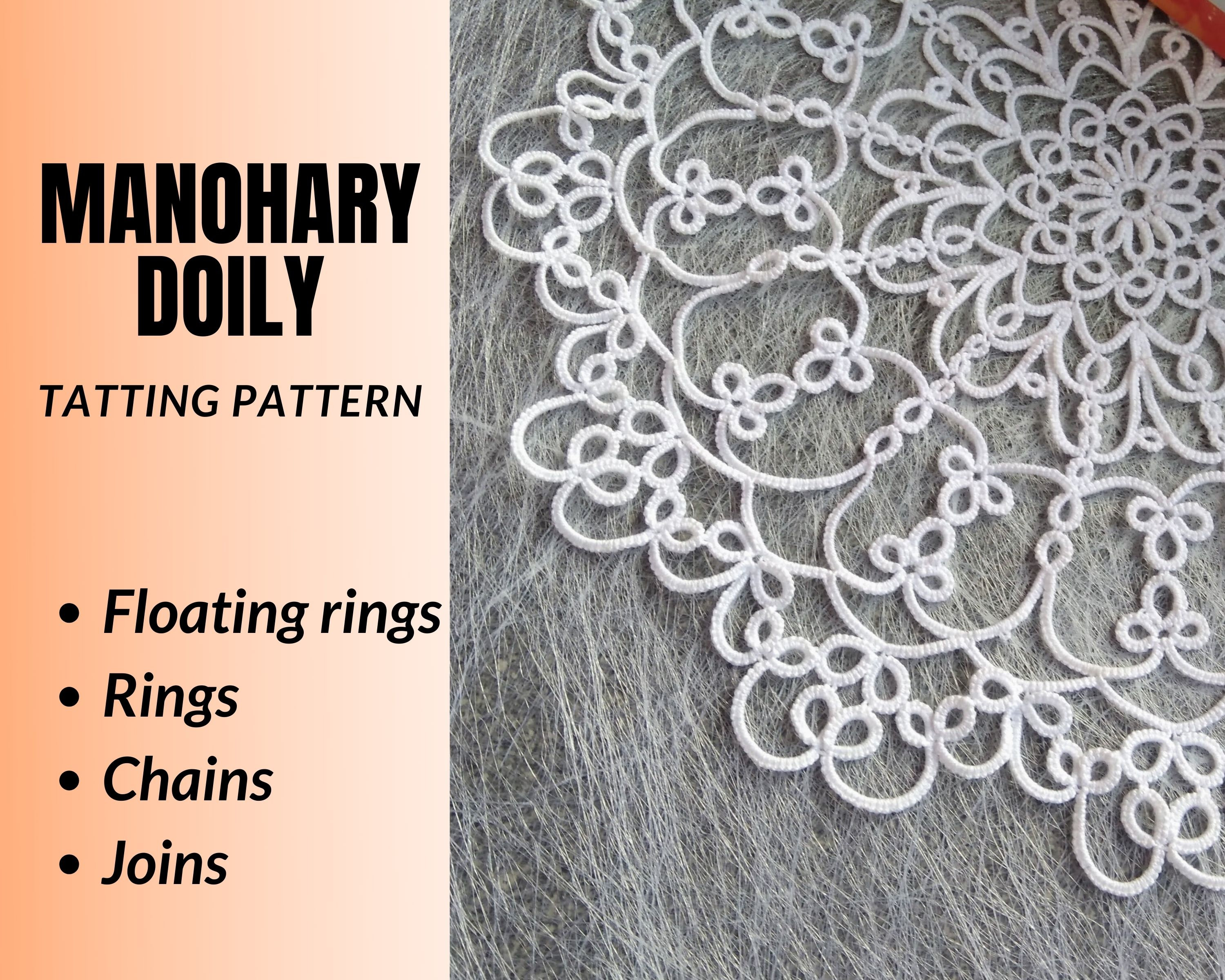 Round Doily Tatting Pattern PDF. Tutorial for Shuttle or Etsy UK