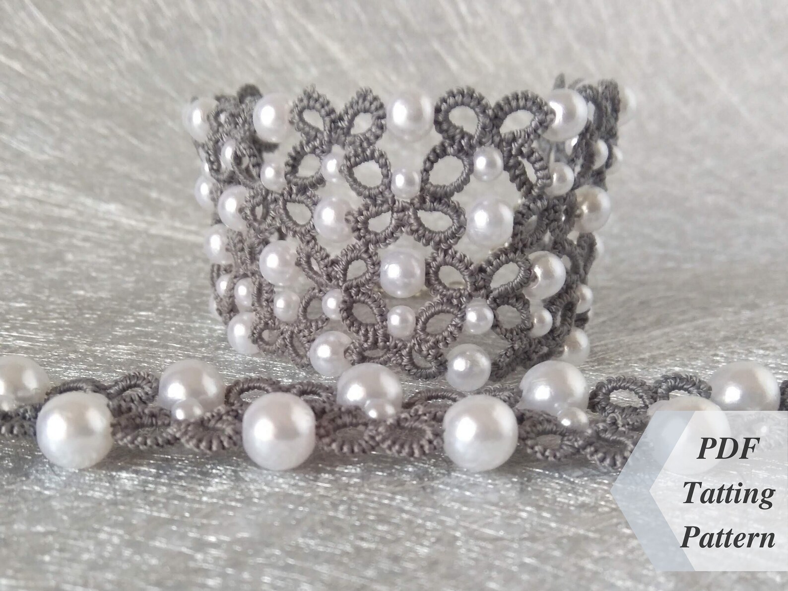 Cuff Pattern Tal Beaded Lace Cuff & Choker Tatting Pattern (PDF) - Etsy