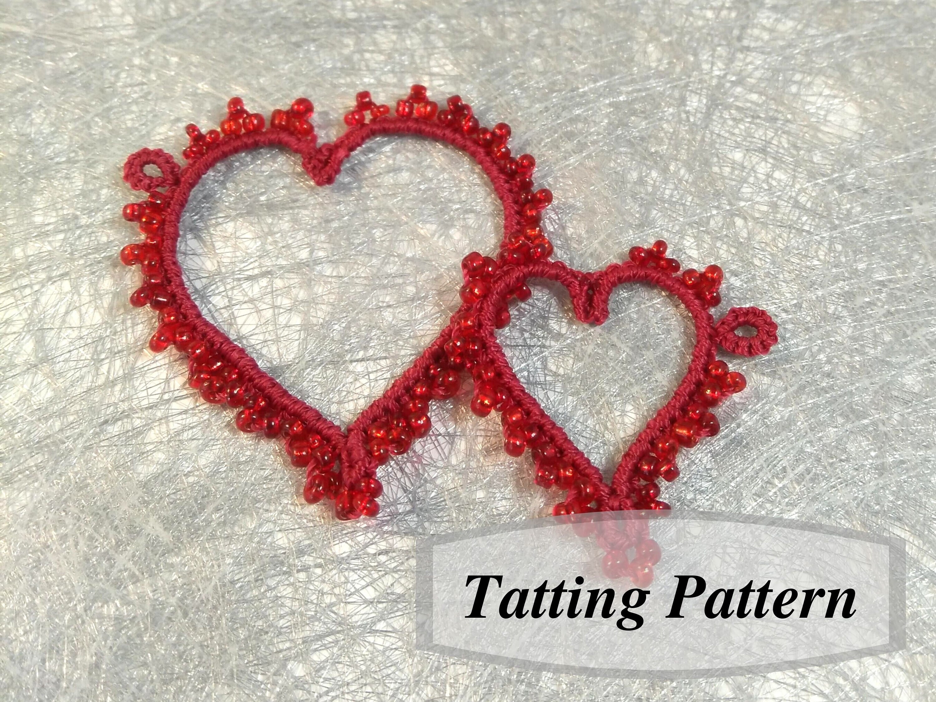 Easy Heart Tatting Pattern. PDF Tutorial for Simple Tatted Etsy