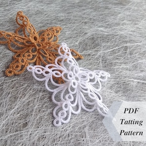 Peut inclure: Deux motifs de dentelle au fuseau en forme d'étoile de neige, l'un blanc et l'autre doré. Le modèle de dentelle au fuseau en PDF est disponible en téléchargement.