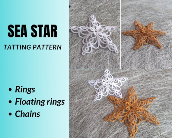PDF Needle Tatting Pattern Star Flower Motif 