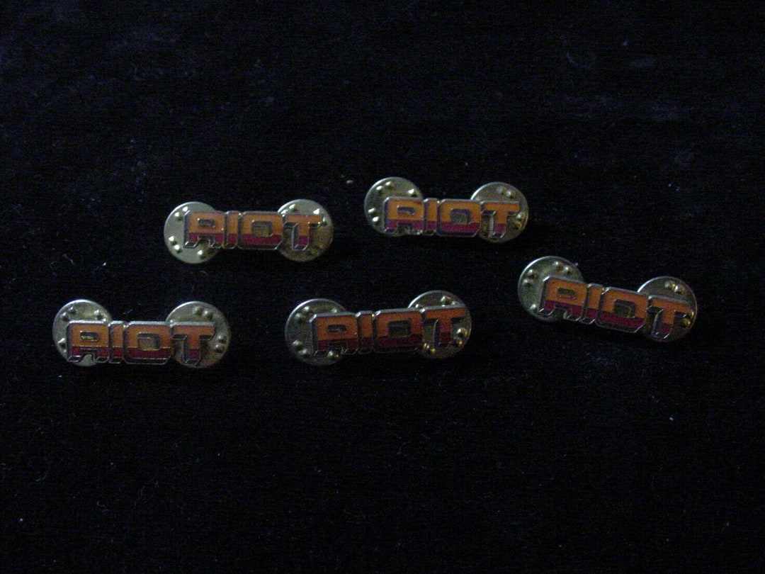 Lot of 5 Vintage RIOT Lapel Pin - Heavy Metal ROCK BAND Licensed 1982 ...