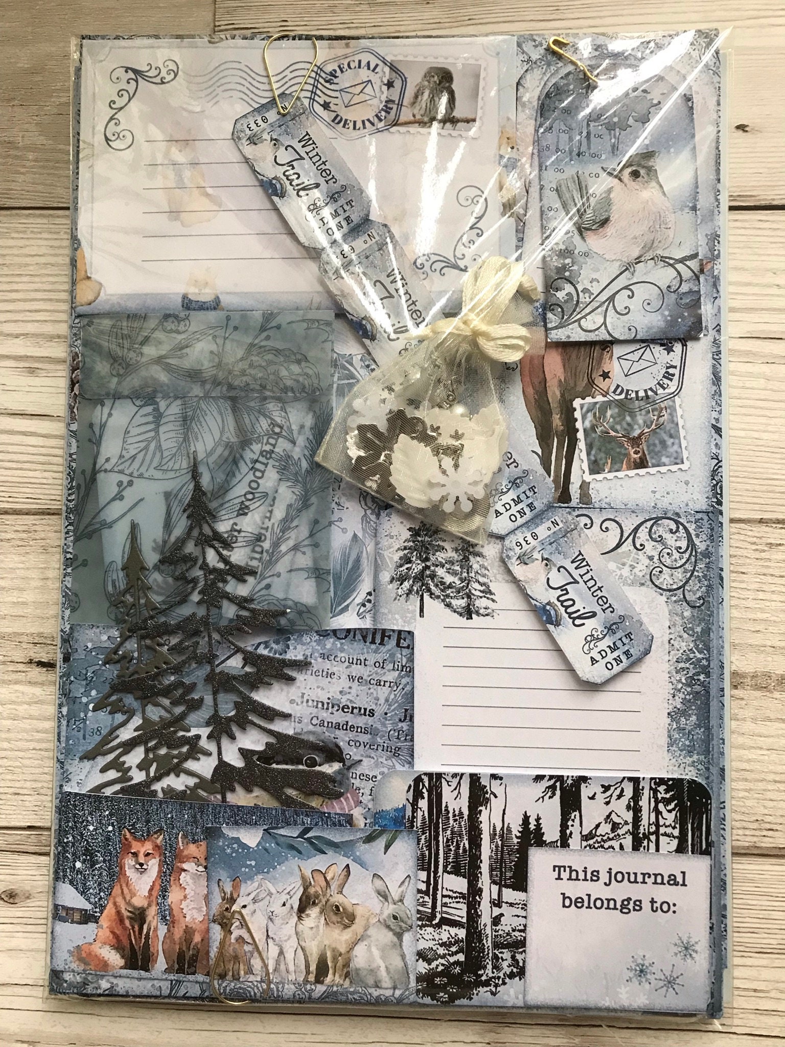 Winter Wonderland Christmas Junk Journal & Cardmaking Pack, Blue ...