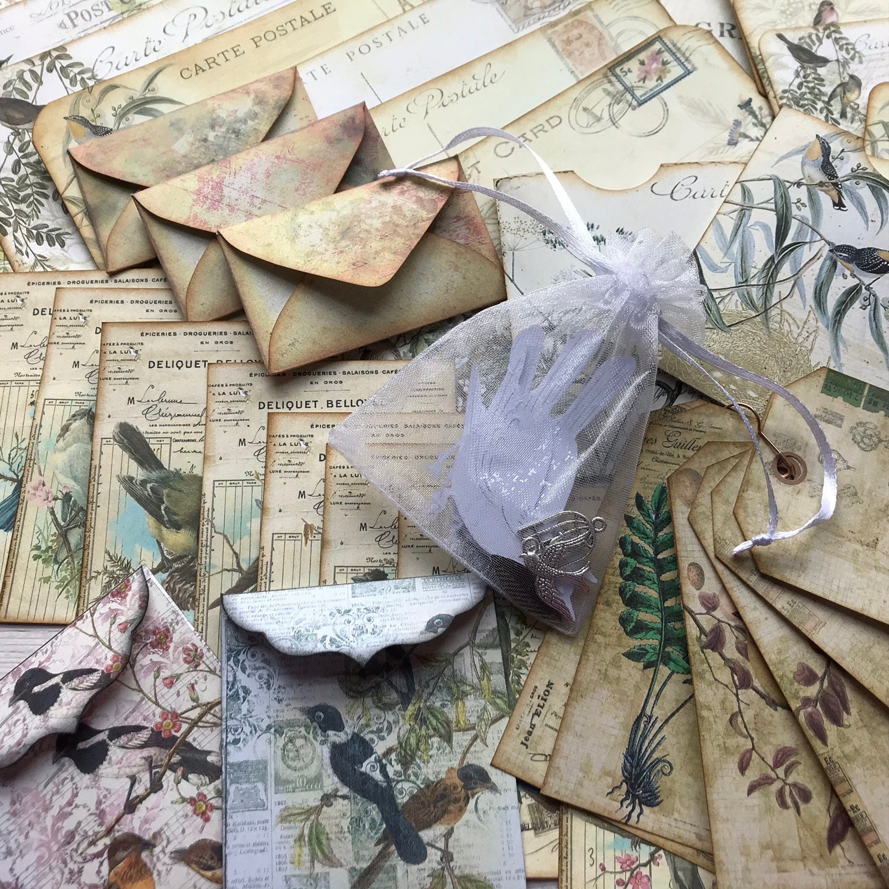 Vintage Bird Journal Paper Pack, Journaling Kit, Scrapbooking Kit ...