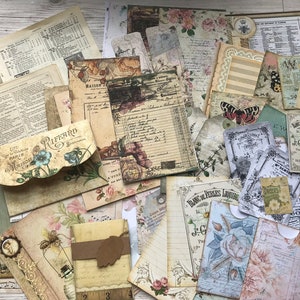 Junk journal ephemera pack, pockets & tag pack, starter scrapbooking kit, paper ephemera pack, beginners journal kit image 4