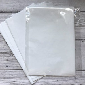 Pu&ograve; includere: Un mucchio di fogli di carta bianca in una busta di plastica trasparente.
