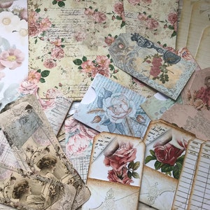 Junk journal ephemera pack, pockets & tag pack, starter scrapbooking kit, paper ephemera pack, beginners journal kit image 6