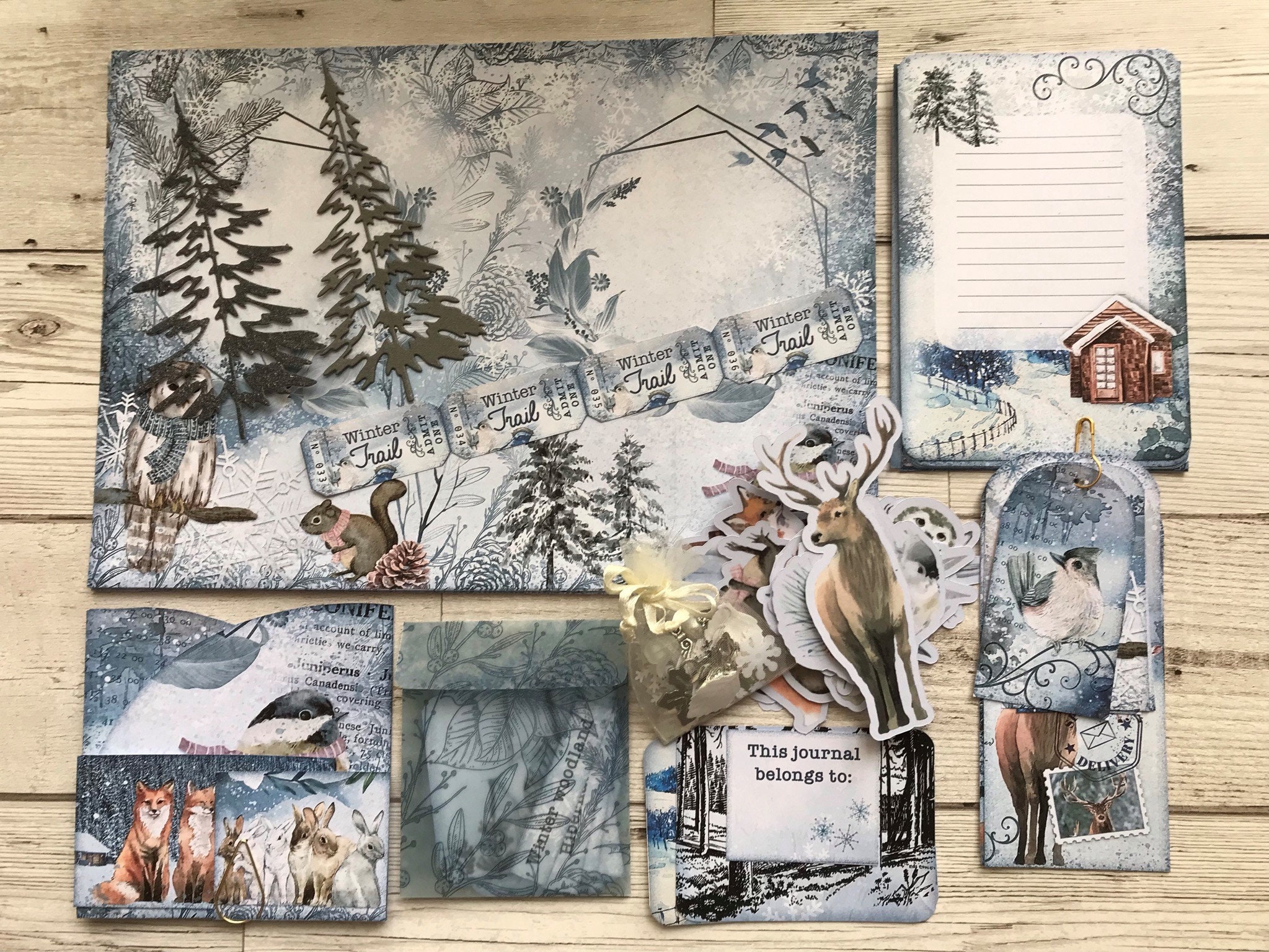 Winter Wonderland Christmas Junk Journal & Cardmaking Pack, Blue ...