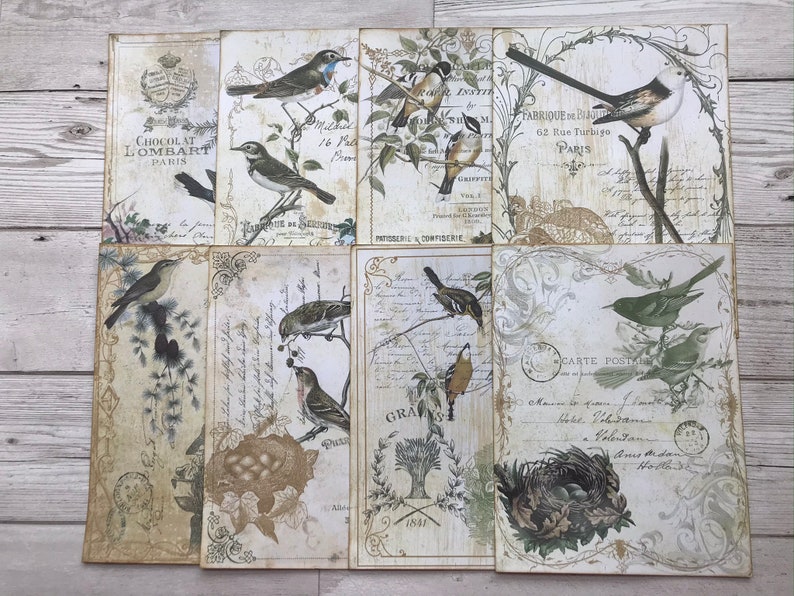 Vintage Bird Journal Paper Pack, Journaling Kit, Scrapbooking Kit ...