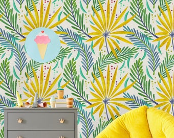 Removable Wallpaper Peel and Stick Wallpaper Self Adhesive Wallpaper Jungle Leaf Pattern