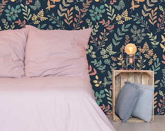 Removable Wallpaper Peel and Stick Wallpaper Self Adhesive Wallpaper Flower Pattern