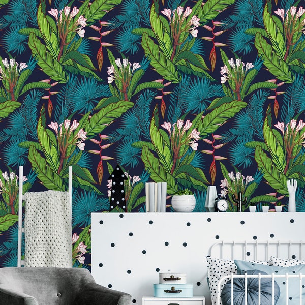 Removable Wallpaper Peel and Stick Wallpaper Self Adhesive Wallpaper Tropical Mix