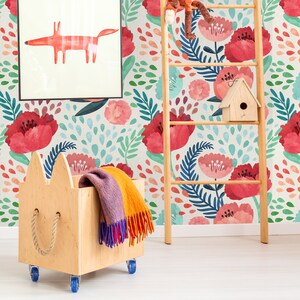 Removable Wallpaper Peel and Stick Wallpaper Self Adhesive Wallpaper Watercolor Poppy Flowers