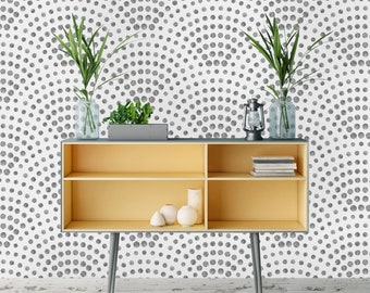 Removable Wallpaper Peel and Stick Wallpaper Self Adhesive Wallpaper Scalloped Dots