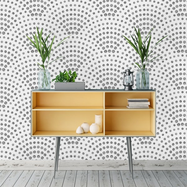 Removable Wallpaper Peel and Stick Wallpaper Self Adhesive Wallpaper Scalloped Dots