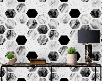 Removable Wallpaper Peel and Stick Wallpaper Self Adhesive Wallpaper Geometric Marble
