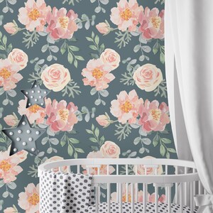 Removable Wallpaper Peel and Stick Wallpaper Self Adhesive Wallpaper Vintage Nursery Floral