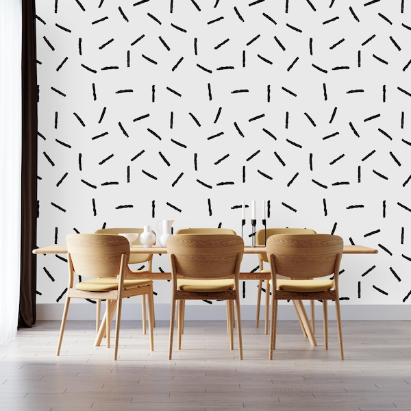 Removable Wallpaper Peel and Stick Wallpaper Self Adhesive Wallpaper Black Lines Wallpaper