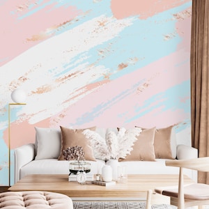 Removable Wallpaper Peel and Stick Wallpaper Self Adhesive Wallpaper Pink Abstract Pattern Wallpaper
