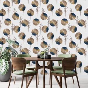 Removable Wallpaper Peel and Stick Wallpaper Self Adhesive Wallpaper Beige Circles Design Wallpaper