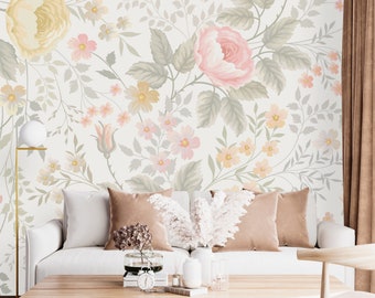 Removable Wallpaper Peel and Stick Wallpaper Self Adhesive Wallpaper Vintage Floral Wallpaper