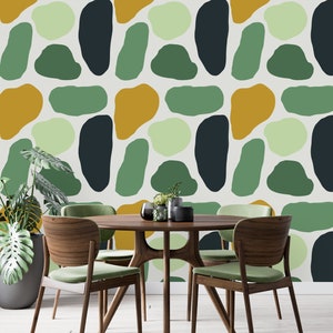 Removable Wallpaper Peel and Stick Wallpaper Self Adhesive Wallpaper Green Spots Wallpaper