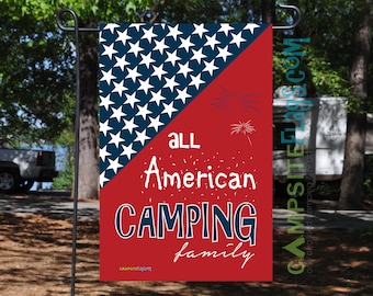 Camping Holiday Flag - All American Camping Family 4th of July