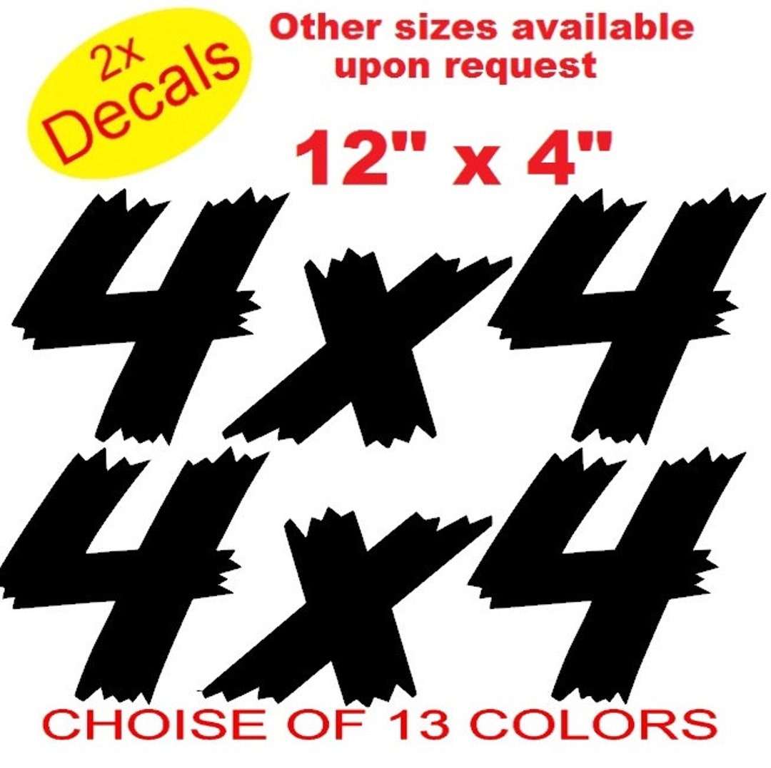 4x4 Vinyl Sticker Decal Graphics X2 (design 3) Ref No 4by4_3 - Etsy ...