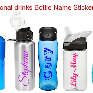 2 x CUSTOM TEXT Personalised Name Font Lettering Bottles etc Funny Car/Van/Window Decal Sticker
