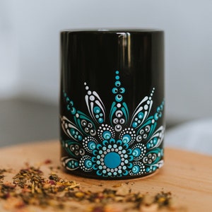 Hand Painted Mandala Mug, Mandala Dot Painting, Gift For Her