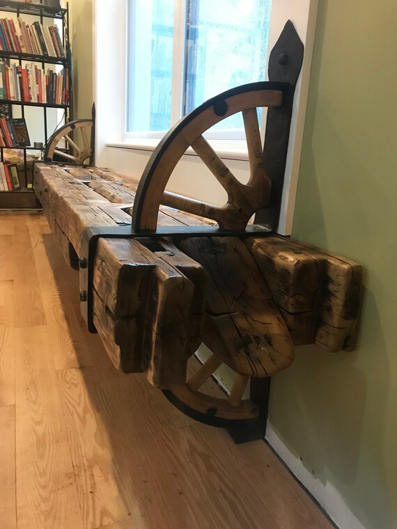 Hand Hewn Barn Beam Bench Etsy